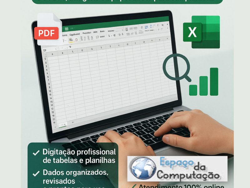 Digitamos Tabelas em Excel Editável com Precisão e Rapidez – Digitação Profissional com Revisão
